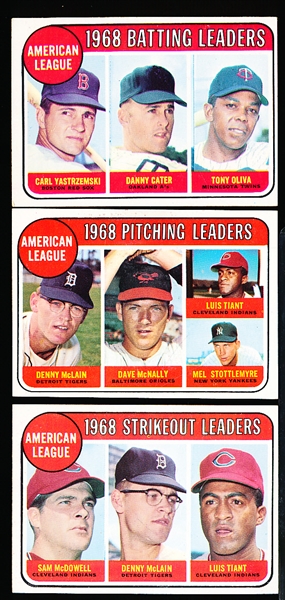 1969 Topps Bb- 8 Diff Leaders