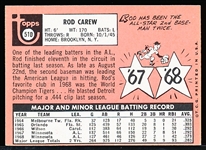 1969 Topps Bb- #510 Rod Carew, Twins