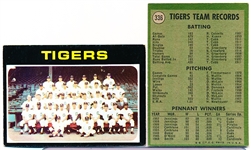 1971 Topps Bb- #336 Detroit Tigers Team Card- 13 Cards