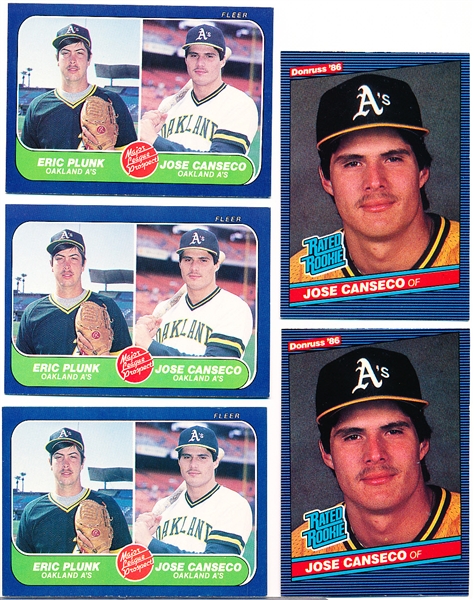 Jose Canseco RC Lot- 5 Cards