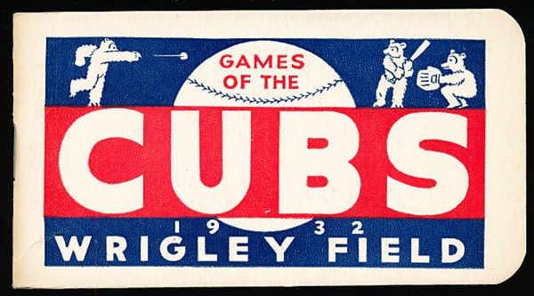 1932 Chicago Cubs Wrigley Field Baseball Pocket Booklet Schedule