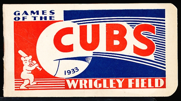 1933 Chicago Cubs Wrigley Field Baseball Pocket Booklet Schedule