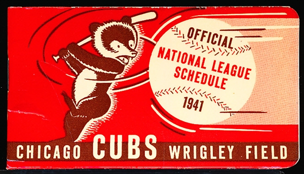 1941 Chicago Cubs Wrigley Field Baseball Pocket Booklet Schedule