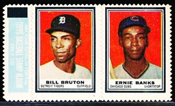 1962 Topps Baseball Stamp Panel with Tab- Bill Bruton/ Ernie Banks