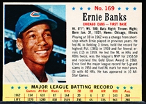 1963 Post Cereal Bb- #169 Ernie Banks, Cubs