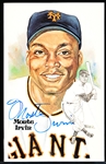 Autographed 1981 Perez-Steele Bsbl. HOF Postcards #137 Monte Irvin, N. Y. Giants