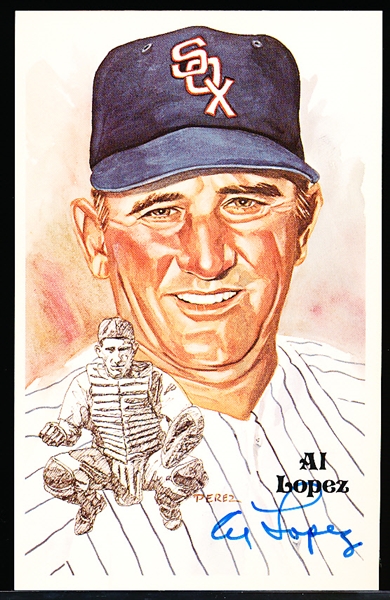Autographed 1981 Perez-Steele Bsbl. HOF Postcards #161 Al Lopez, White Sox