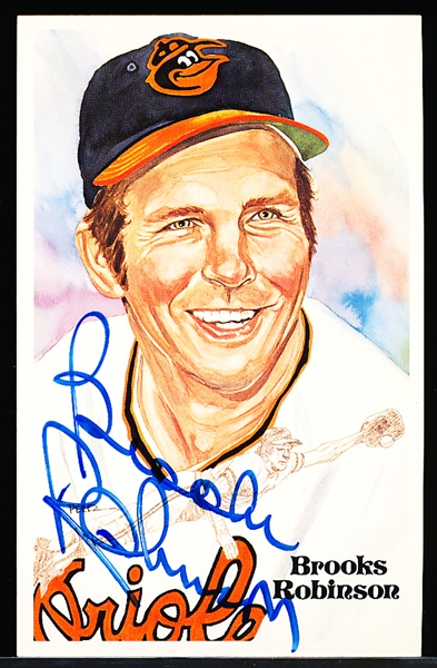 Autographed 1983 Perez-Steele Bsbl. HOF Postcards #184 Brooks Robinson, Orioles