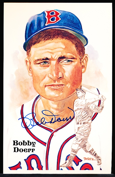Autographed 1987 Perez-Steele Bsbl. HOF Postcards #194 Bobby Doerr, Red Sox