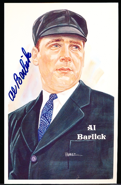 Autographed 1989 Perez-Steele Bsbl. HOF Postcards #201 Al Barlick, Umpire