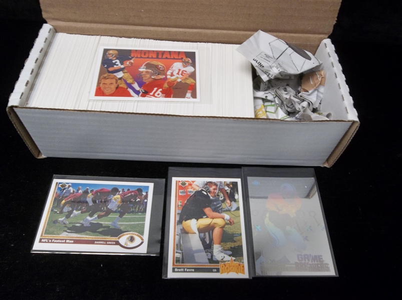 1991 Upper Deck Football- 1 Complete Low Series Set of 500 Cards + 2 Insert Sets
