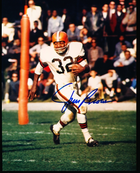 Autographed Jim Brown Cleveland Browns NFL Color 8” x 10” Photo