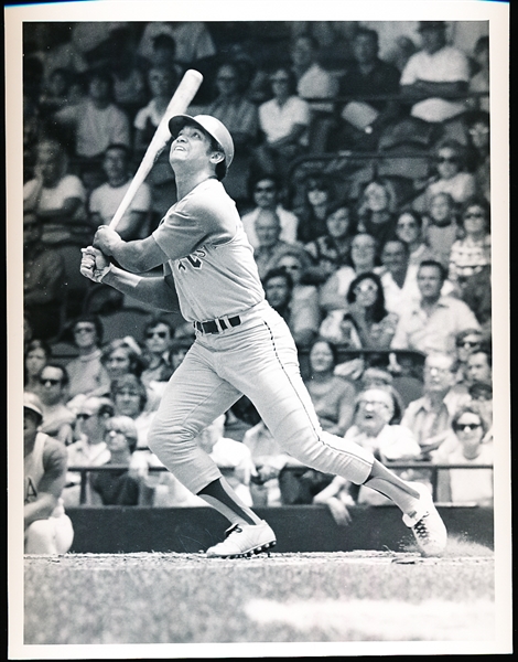 Late 1960’s-Early 1970’s Reggie Jackson Oakland A’s MLB B/W Game Action 7” x 9” Photo