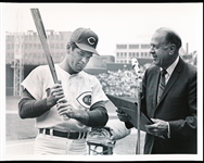 April 19, 1970 Pete Rose and Fred Fleig (NL Sec./Treasurer) MLB B/W Horizontal Pre-Game 7” x 9” with Pete receiving the 1969 NL Batting Award