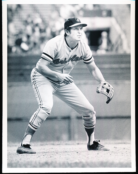 1970’s Brooks Robinson Baltimore Orioles MLB B/W Game Action 7” x 9” Photo