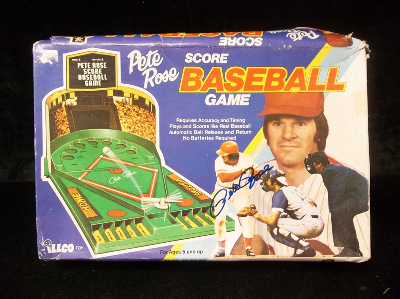 1979 Illco Toy Co. Pete Rose Score Baseball Game Box Signed by Rose! 
