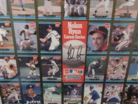 Auto’d. Framed 1992 Nolan Ryan Career Series Uncut Sheet Set of 26 Cards- Signed by Ryan! 