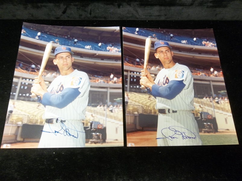 Auto’d Ron Hunt N.Y. Mets 8x10” Color Photos- 2 Photos