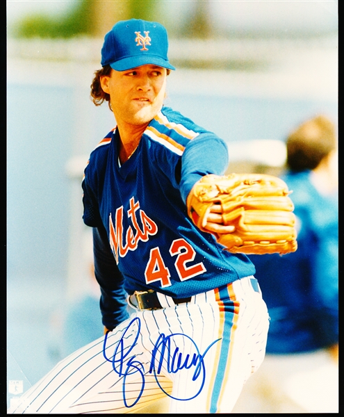 Auto’d Roger McDowell Mets Color 8 x 10” Photo
