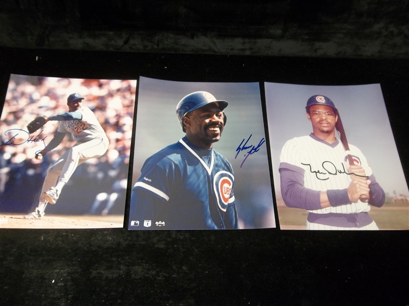 Three Diff. Chicago Cubs Auto’d. Color 8x10” Photos