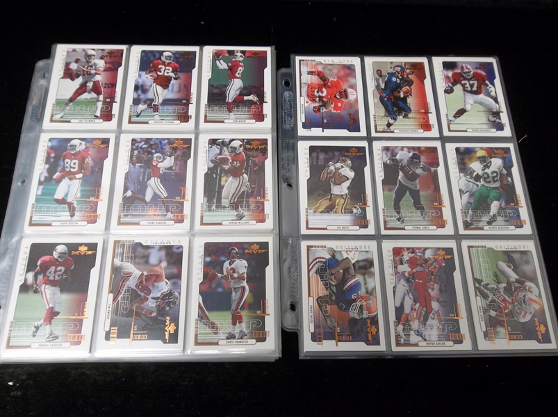 2000 Upper Deck MVP Football Complete Set of 218 in Pages with 9 Diff. Inserts