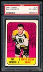 1967-68 Topps Hockey- #32 Phil Esposito, Bruins- PSA Ex-Mt 6
