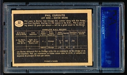 1967-68 Topps Hockey- #32 Phil Esposito, Bruins- PSA Ex-Mt 6