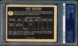 1967-68 Topps Hockey- #33 Derek Sanderson, Bruins- PSA NM 7- Rookie! 