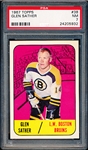 1967-68 Topps Hockey- #38 Glen Sather, Bruins- PSA NM 7