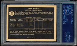 1967-68 Topps Hockey- #38 Glen Sather, Bruins- PSA NM 7