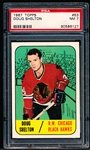 1967-68 Topps Hockey- #53 Doug Shelton, Black Hawks- PSA NM 7