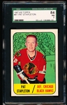 1967-68 Topps Hockey- #61 Pat Stapleton, Black Hawks- SGC 84 (NM 7)