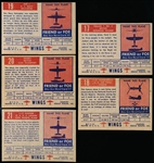 1952 Topps “Wings”- 5 Diff