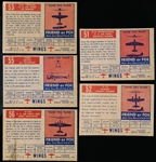 1952 Topps “Wings”- 5 Diff