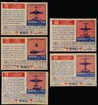 1952 Topps “Wings”- 5 Diff