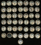 1898 Sweet Caporal “State Pins” Near Set- 43 Diff. All But One With Paper Backings!