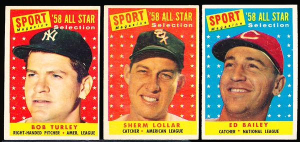 1958 Topps Bb- 3 Diff