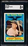 1959 Topps Baseball- #564 Mickey Mantle All Star- SGC 3 (Vg)- Hi#