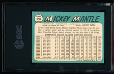 1965 Topps Baseball- #350 Mickey Mantle, Yankees- SGC 3 (VG)