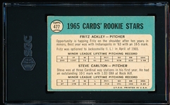 1965 Topps Baseball- #477 Steve Carlton RC- SGC 4 (Vg-Ex)