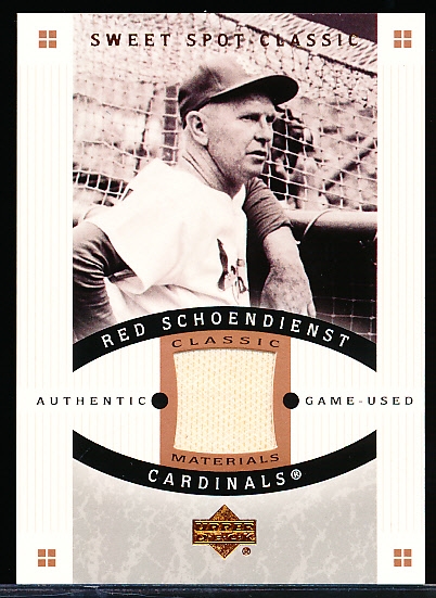 2005 UD Sweet Spot Classic- Classic Materials- Game Used #CM-SD Red Schoendienst