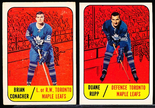 1967-68 Topps Hockey- 2 Diff Toronto Maple Leafs