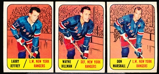 1967-68 Topps Hockey- 3 Diff New York Rangers