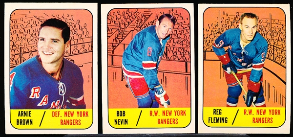 1967-68 Topps Hockey- 3 Diff New York Rangers