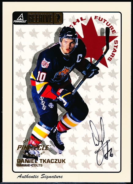 1997-98 Pinnacle Beehive Hockey “Autograph” #65 Daniel Tkaczuk, Barrie Colts