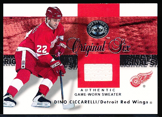 2001-02 Fleer Greats of the Game Hockey “Original Six Game-Worn Sweater” Dino Ciccarelli, Red Wings