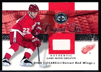 2001-02 Fleer Greats of the Game Hockey “Original Six Game-Worn Sweater” Dino Ciccarelli, Red Wings
