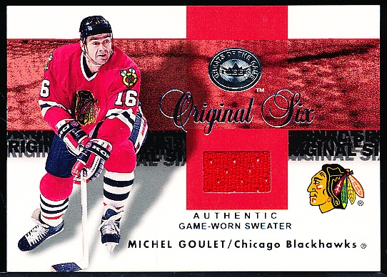 2001-02 Fleer Greats of the Game Hockey “Original Six Game-Worn Sweater” Michel Goulet, Blackhawks