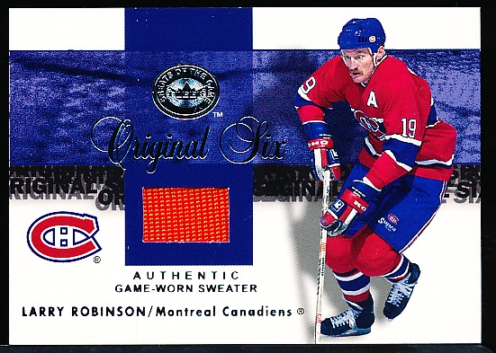 2001-02 Fleer Greats of the Game Hockey “Original Six Game-Worn Sweater” Larry Robinson, Canadiens