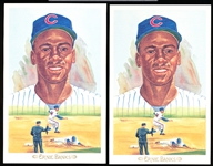 1989 Perez-Steele Galleries “Celebration” Postcards- #3 Ernie Banks, Cubs- 2 Postcards